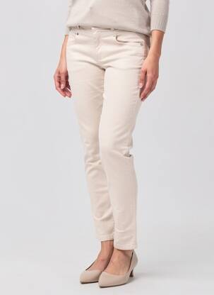 Pantalon slim stretch taille normale beige ANNA MONTANA femme