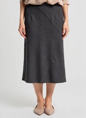 Jupe mi-longue taille normale gris GRIFFON femme