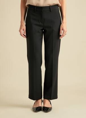 Pantalon chino tissage popeline taille normale noir ANNA MONTANA femme
