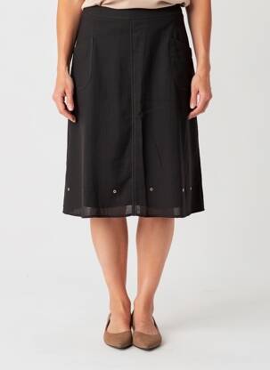 Jupe mi-longue taille normale noir CHRISTINE LAURE femme