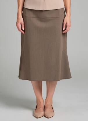 Jupe mi-longue taille normale marron GRIFFON femme