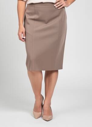 Jupe mi-longue taille normale gris GRIFFON femme