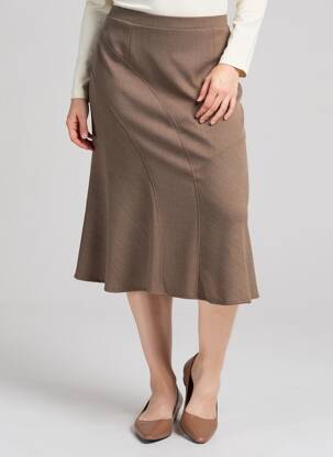 Jupe mi-longue coupe évasée beige GRIFFON femme
