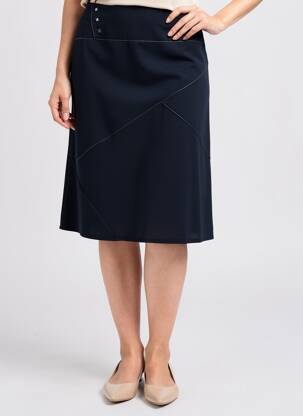 Jupe mi-longue coupe évasée bleu CHRISTINE LAURE femme