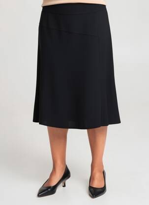 Jupe mi-longue coupe évasée noir GEVANA femme