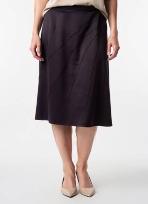 Jupe mi-longue coupe droite violet GRIFFON femme