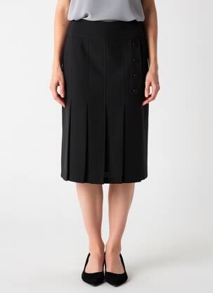 Jupe mi-longue coupe droite noir MODISSIMO femme
