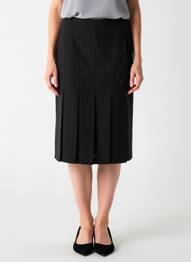 Jupe mi-longue coupe droite noir MODISSIMO femme