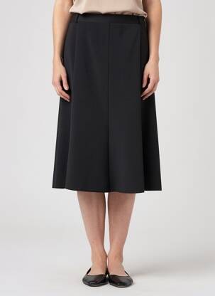 Jupe mi-longue coupe évasée noir 20/20 femme