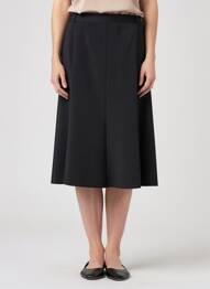 Jupe mi-longue coupe évasée noir 20/20 femme