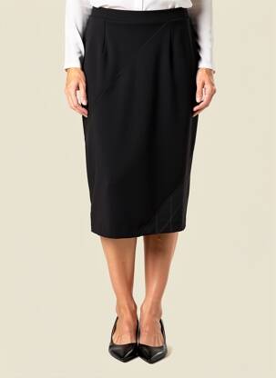 Jupe mi-longue coupe droite noir GRIFFON femme