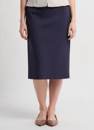 Jupe mi-longue coupe droite violet 20/20 femme