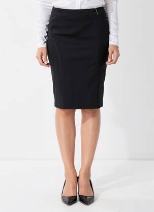 Jupe mi-longue coupe droite noir GELCO femme