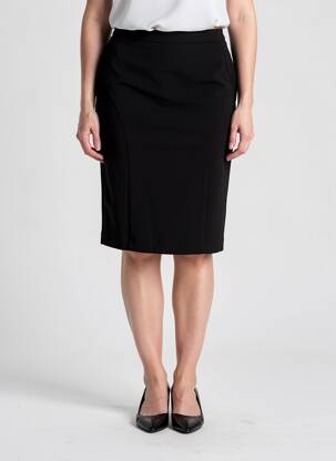 Jupe mi-longue coupe droite noir GRIFFON femme