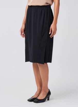 Jupe mi-longue coupe droite noir CHALOU femme
