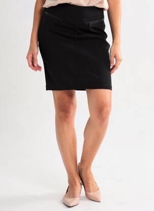 Jupe mi-longue coupe droite noir ÉTYMOLOGIE femme