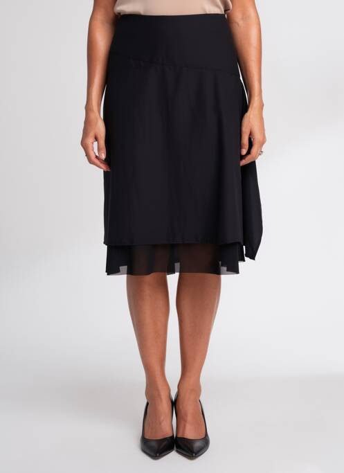 Jupe mi-longue coupe évasée noir VERTIGO femme