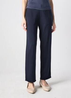 Pantalon droit stretch taille normale bleu MAJESTIC FILATURES femme