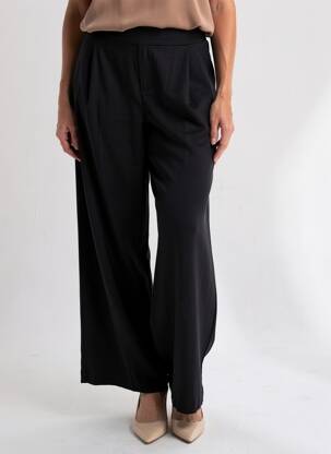 Pantalon large poches taille normale noir MAJESTIC FILATURES femme