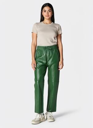 Pantalon droit taille élastique taille normale vert clair OAKWOOD femme