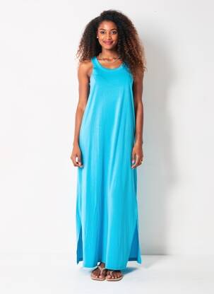 Robe longue sans manche sans manche bleu KAFFE femme