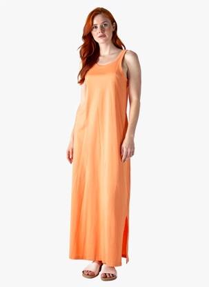 Robe longue sans manche sans manche orange KAFFE femme