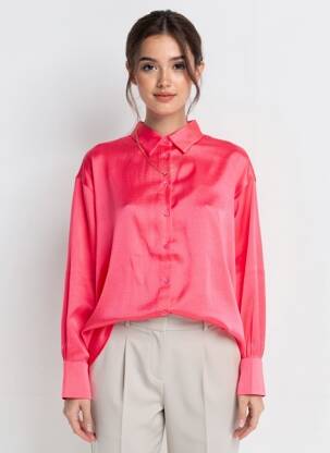 Chemisier coupe fluide manches longues rouge KAFFE femme