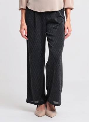 Pantalon droit taille élastique noir KAFFE femme