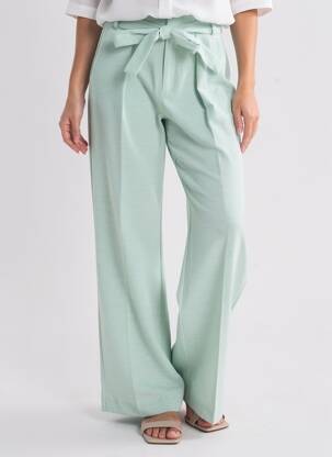 Pantalon droit taille élastique vert IN WEAR femme