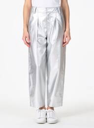 Pantalon 7/8 fermeture zippée sous rabat avec crochet argent IN WEAR femme