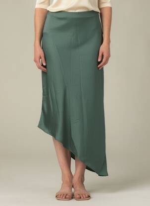 Jupe longue coupe fluide vert KAFFE femme