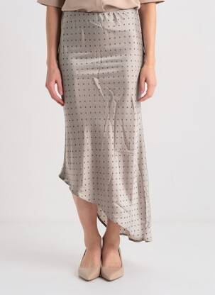 Jupe longue imprimé fantaisie gris KAFFE femme