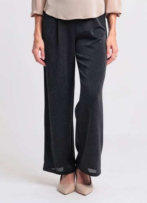 Pantalon droit taille élastique noir KAFFE femme