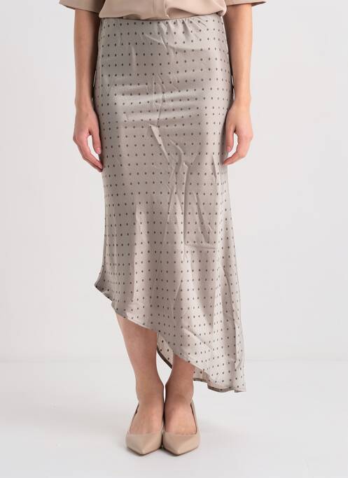 Jupe longue imprimé fantaisie gris KAFFE femme