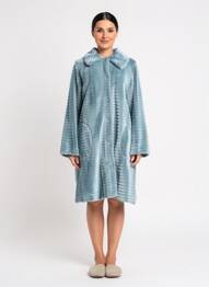 Robe de chambre col chemisier bleu PASTUNETTE femme