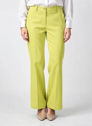 Pantalon droit tissage popeline taille normale vert LCDN femme