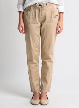 Pantalon droit stretch taille normale beige CECIL femme