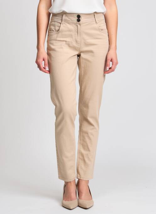 Jeans coupe slim stretch taille normale beige CECIL femme