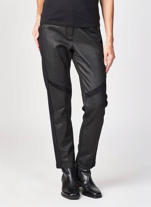 Pantalon 7/8 stretch taille normale noir MALOKA femme