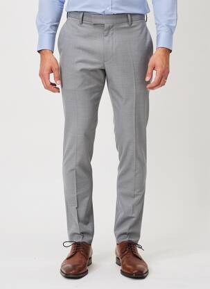 Pantalon slim tissage chiné taille normale gris HAFNIUM homme