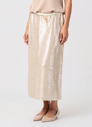 Jupe longue coupe droite beige JC.SOPHIE femme
