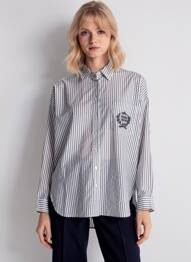 Chemisier coupe droite manches longues blanc IKKS femme