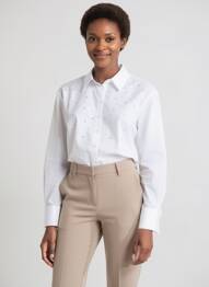 Chemisier coupe droite manches longues blanc BETTY BARCLAY femme