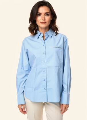 Chemisier coupe droite manches longues bleu BETTY BARCLAY femme