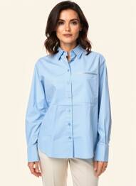 Chemisier coupe droite manches longues bleu BETTY BARCLAY femme