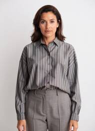 Chemisier coupe droite manches longues marron HOD femme