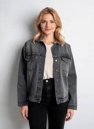 Veste casual coupe droite gris FIVE femme