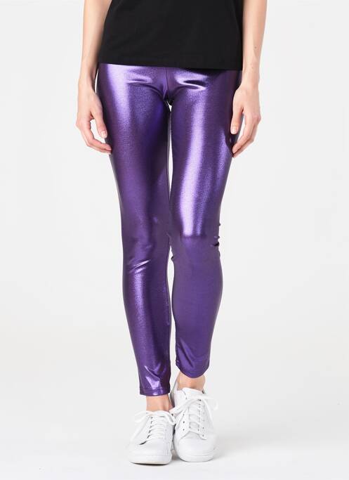 Legging taille élastique violet GOLDA femme