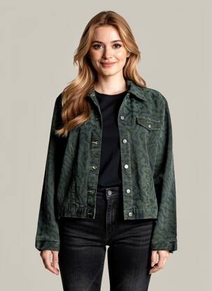 Veste casual poignets boutonnés avec fente vert LUCCHINI femme