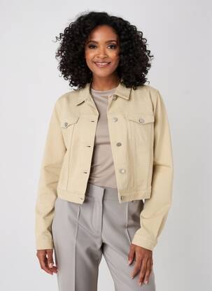 Veste casual poignets boutonnés avec fente beige SETRAK femme